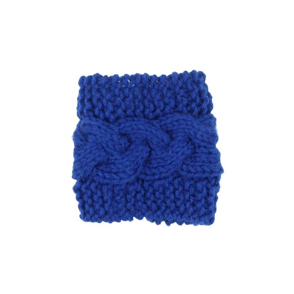 Handmade Hand Knit Royal Blue Cable Knit Candle Cozy - Picture 3 of 4